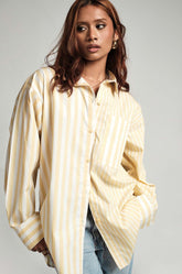 Mixed Fabric Oversized Shirt